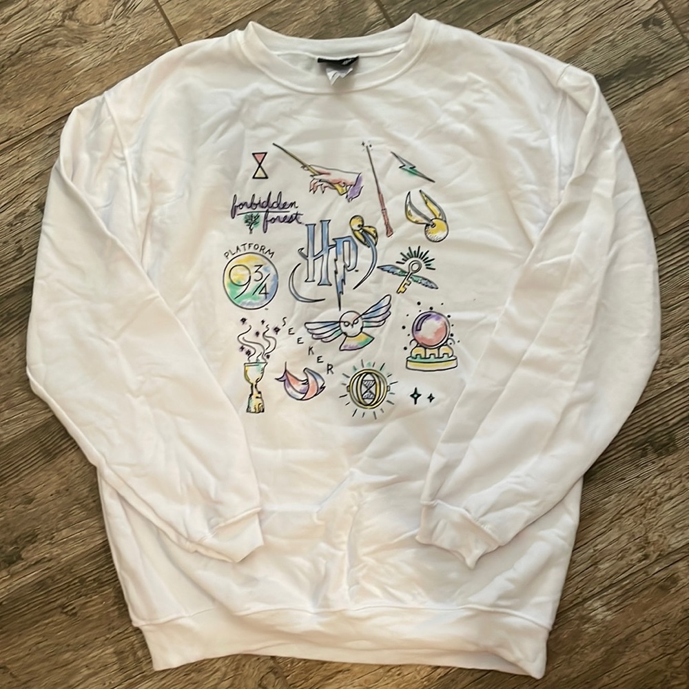 Harry Potter White Crewneck Sweatshirt